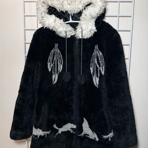 Black Mountain Hooded Faux Fur Coat